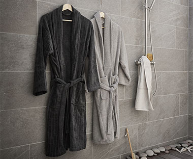 100% cotton bathrobe in anthracite grey