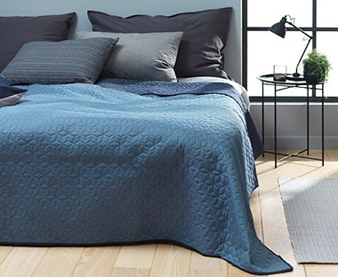 Bed throw ROSENTRE in blue