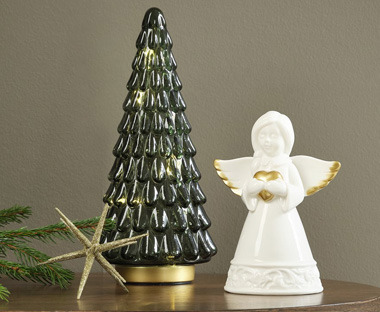 White & gold battery operated angel