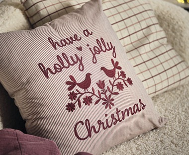Red and grey Christmas cushion