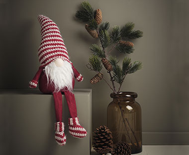 Red and white Christmas gnome elf