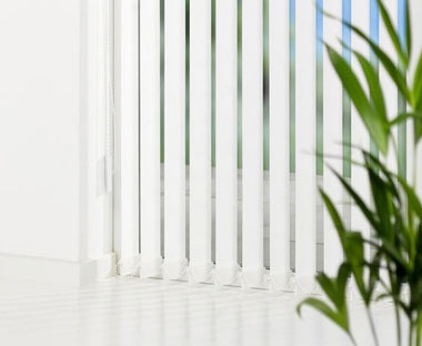 Vertical blinds for homes or offices in white