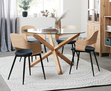 Dining chair HVIDOVRE natural and black