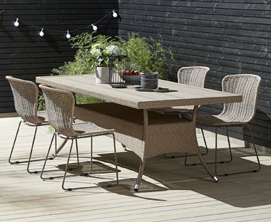 Nature garden table and 4 outdoor chairs