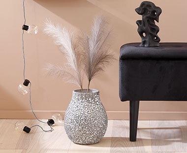 Grey dolomite vase for home decoration