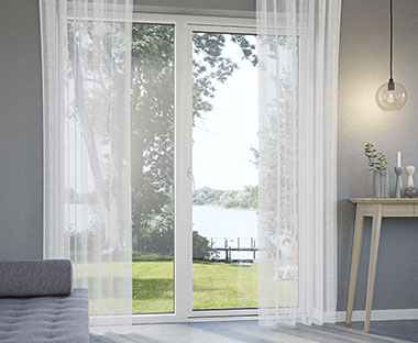 white bright curtain for living or dining room