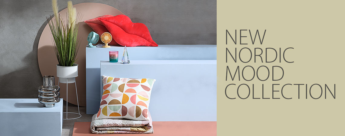 New Nordic Mood collection with cushions, vase, throw, plant pot, candles and ornament 