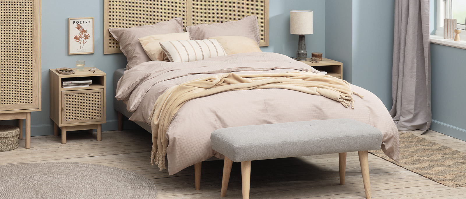 Learn more about different mattress spring types Spring mattress with bed linen in bedroom