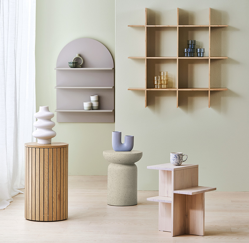 The entirety of the new Nordic Mood collection is available from July 11th Selection of small furniture and home decorations for refreshing your interior design