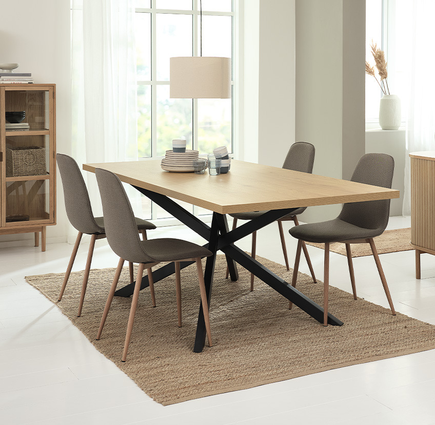 BISTRUP dining chair in olive green Olive dining chairs and wooden dining table in dining room