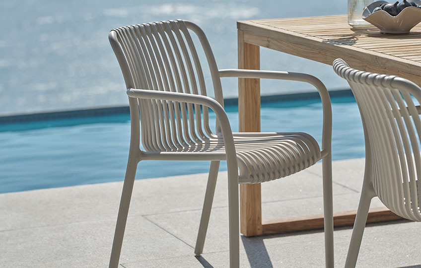 Plastic garden chair in modern minimalist look