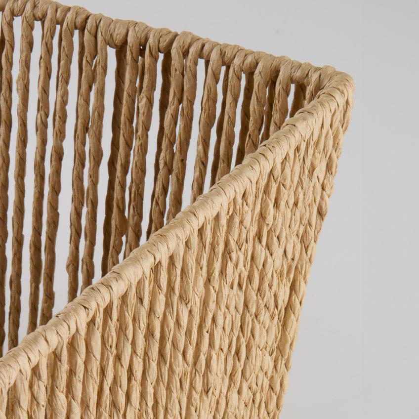 The LARSEMIL basket has an airy and soft appearance due to the braided paper strands Decorative basket made with braided paper strands