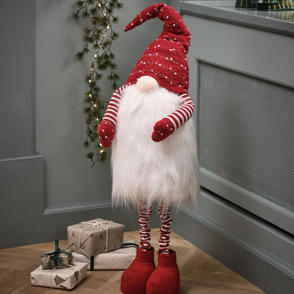 NAT Christmas elf  Tall Christmas elf with red hat and big beard