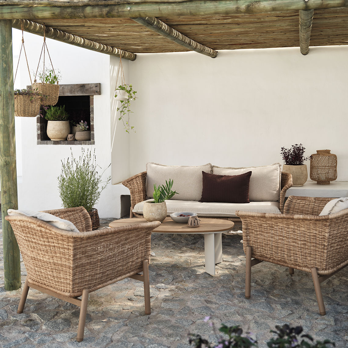 Garden lounge set with cushions