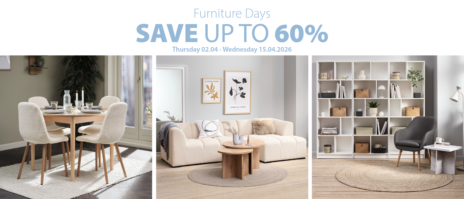 Furniture Days save up to 60%
