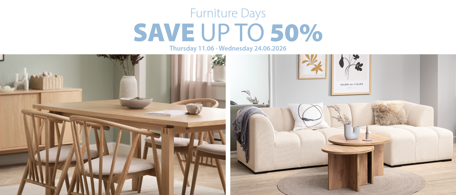 Furniture Days save up to 50%
