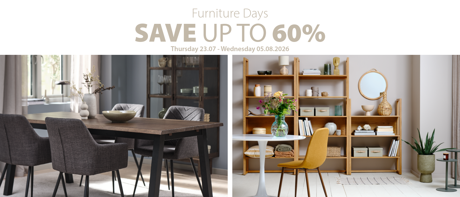 Furniture Days save up to 60%