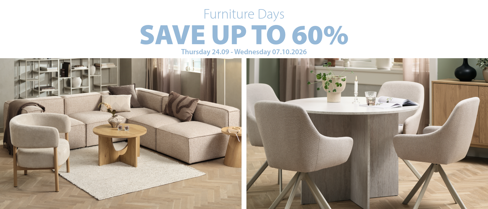 Furniture Days save up to 60%