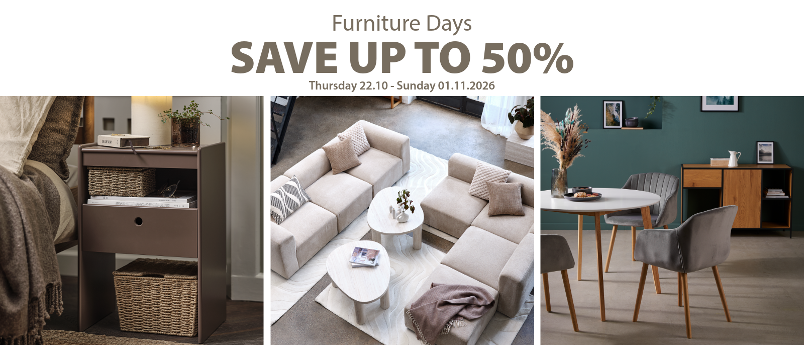 Furniture Days save up to 50%