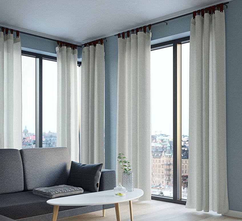 Lightweight GRUMLAN curtains Lightweight curtains in an apartment