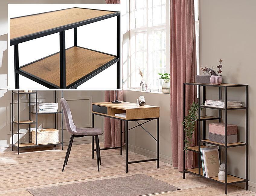 Office with TRAPPEDAL desk, JONSTRUP chair and TRAPPEDAL shelving unit Office with desk, chair and shelving unit