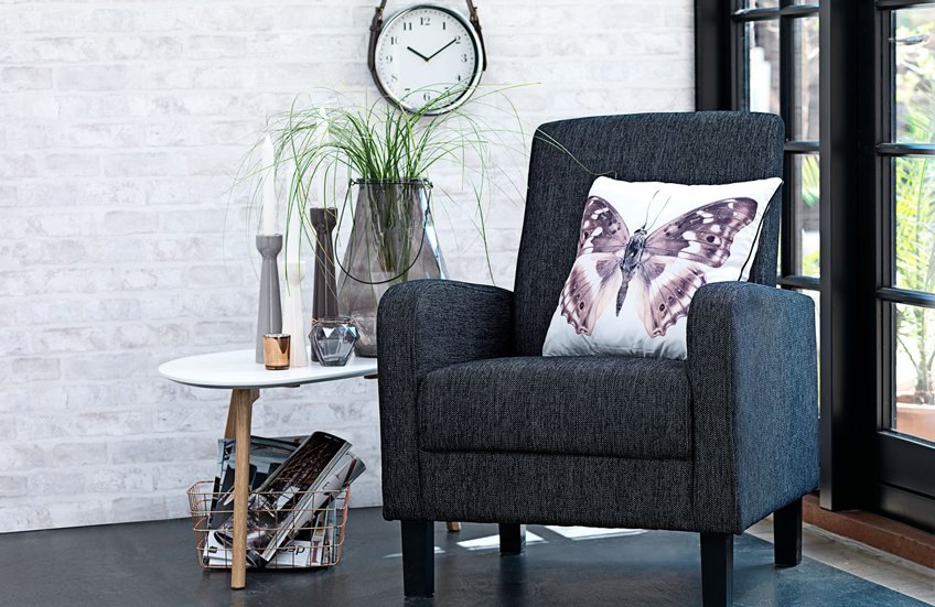 dark grey contemporary armchair from JYSK