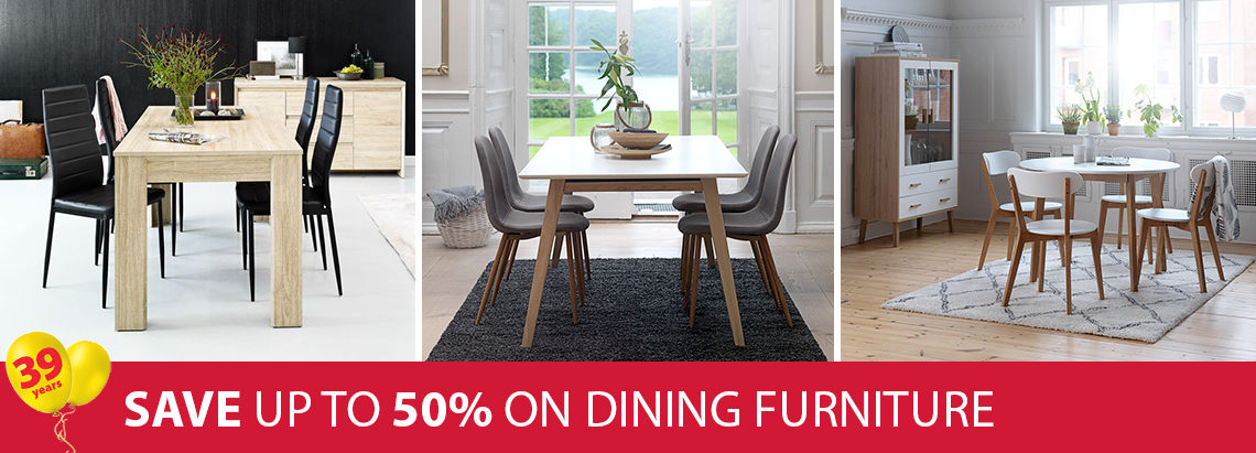 39 years of great offers on dining tables and chairs