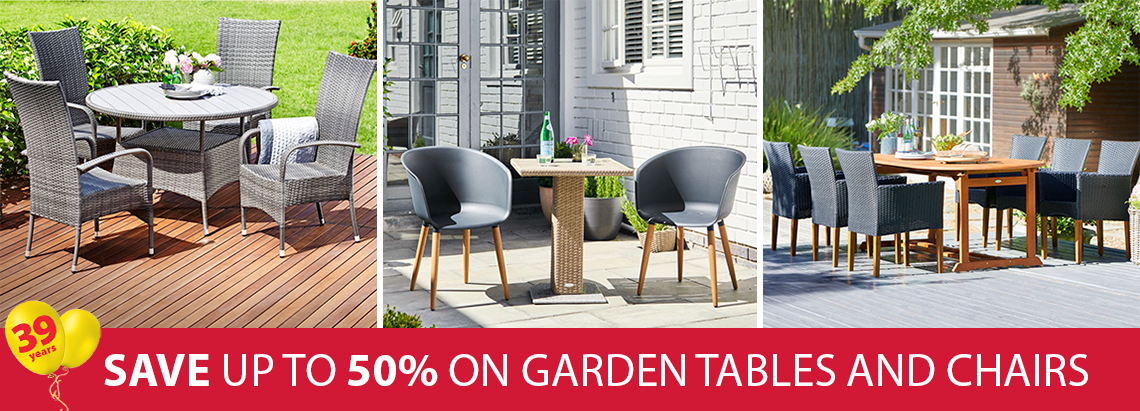 39 years of great offers on garden tables and chairs