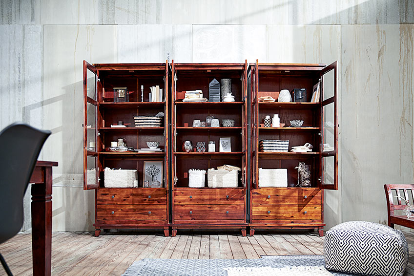 Antique style display cabinets from JYSK