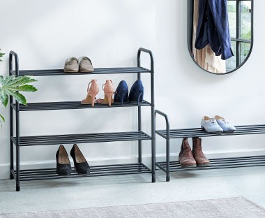 shoe rack with 4 and 2 shelves 